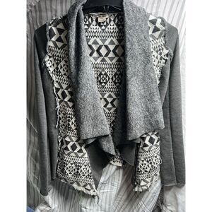 Anama Aztec Geometric Open Front Cardigan Sweater Women's Size Medium EUC